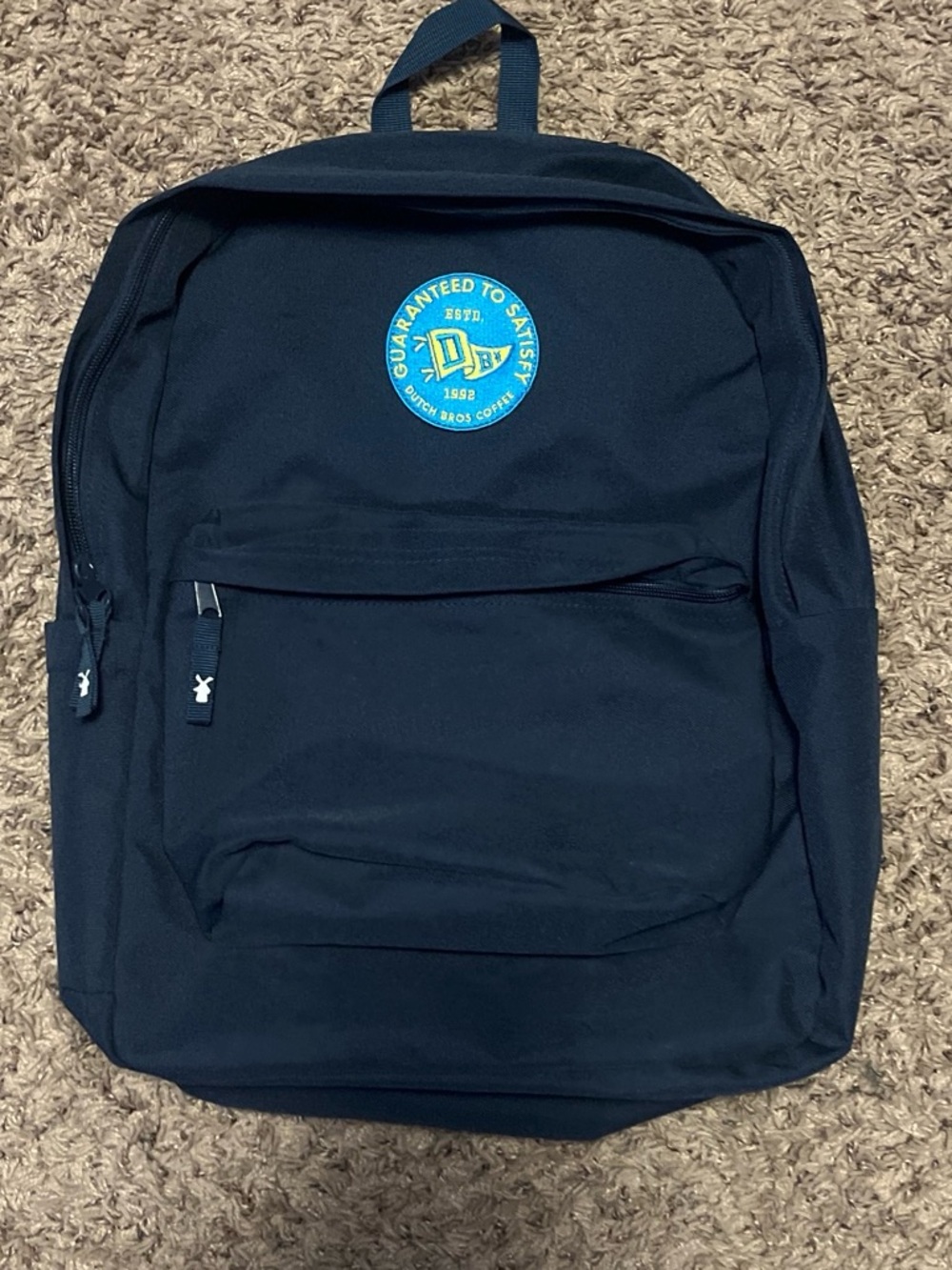 Dutch Bros Dark Blue Backpack with Front Patch